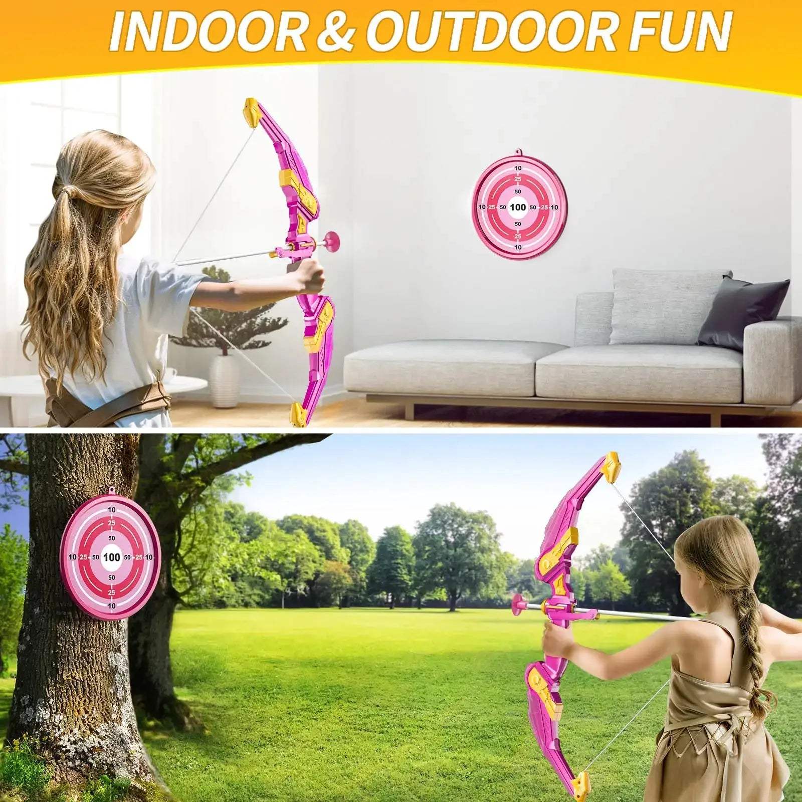 Kids Bow and Arrow Set Archery Toy Safe ABS Plastic - ToylandEU
