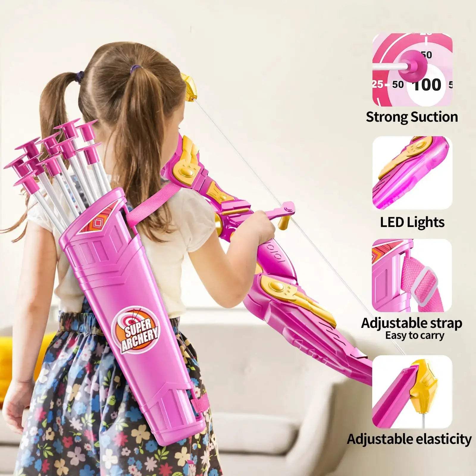 Kids Bow and Arrow Set Archery Toy Safe ABS Plastic - ToylandEU