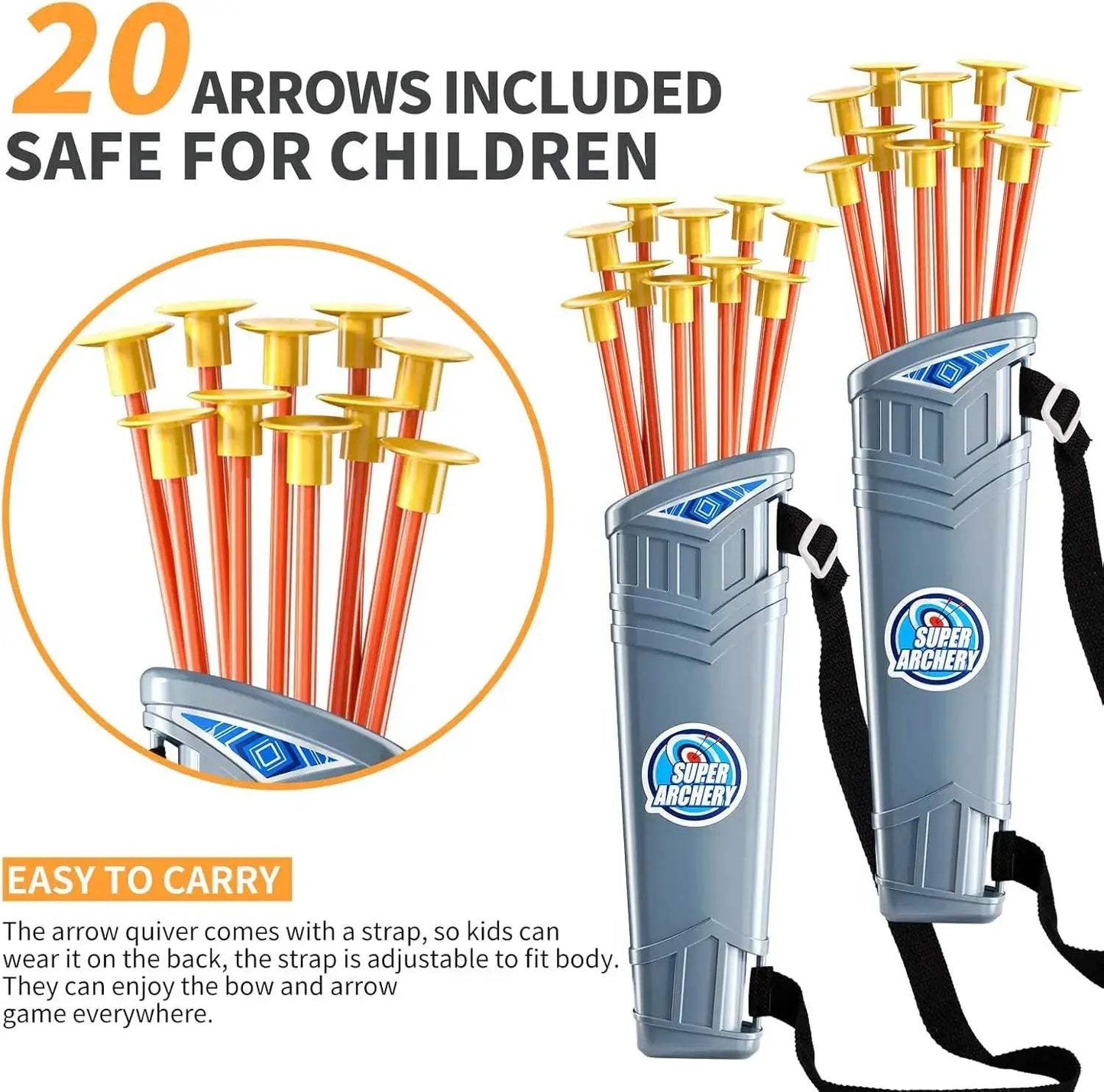  Kids Bow and Arrow Set LED Arrows for Focus -  ToylandEU™