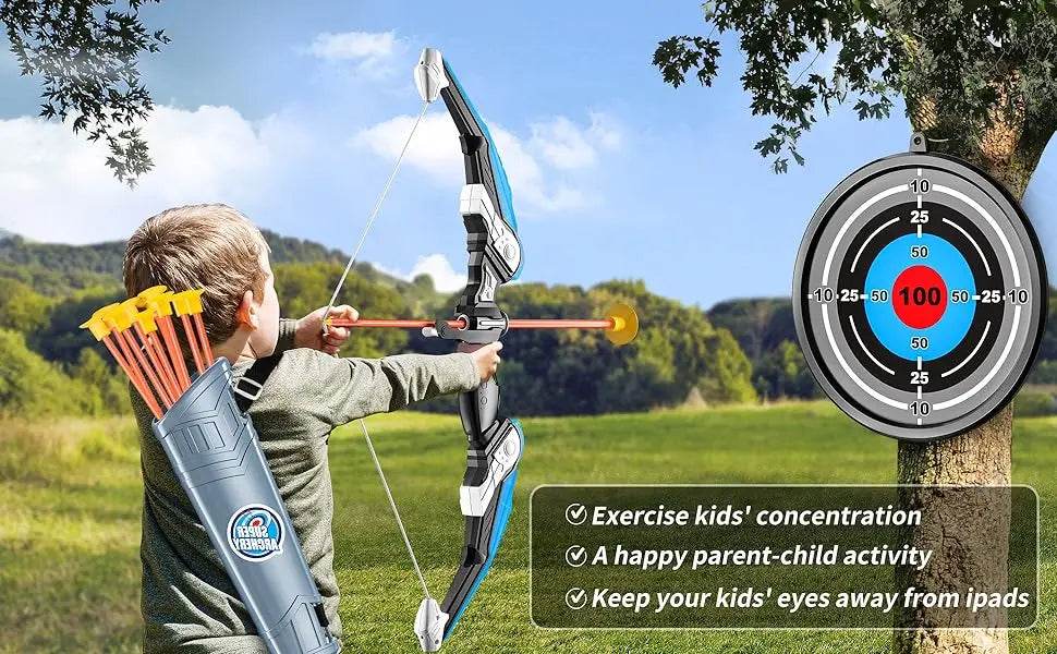 Kids Bow and Arrow Set with LED Light Up Archery Toys - ToylandEU