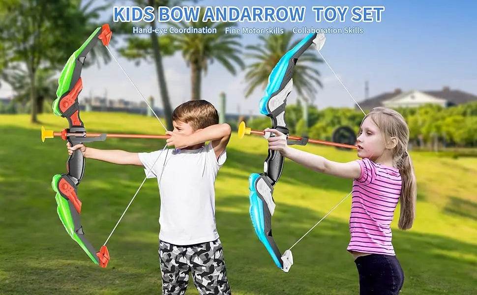 Kids Bow and Arrow Set with LED Light Up Archery Toys - ToylandEU