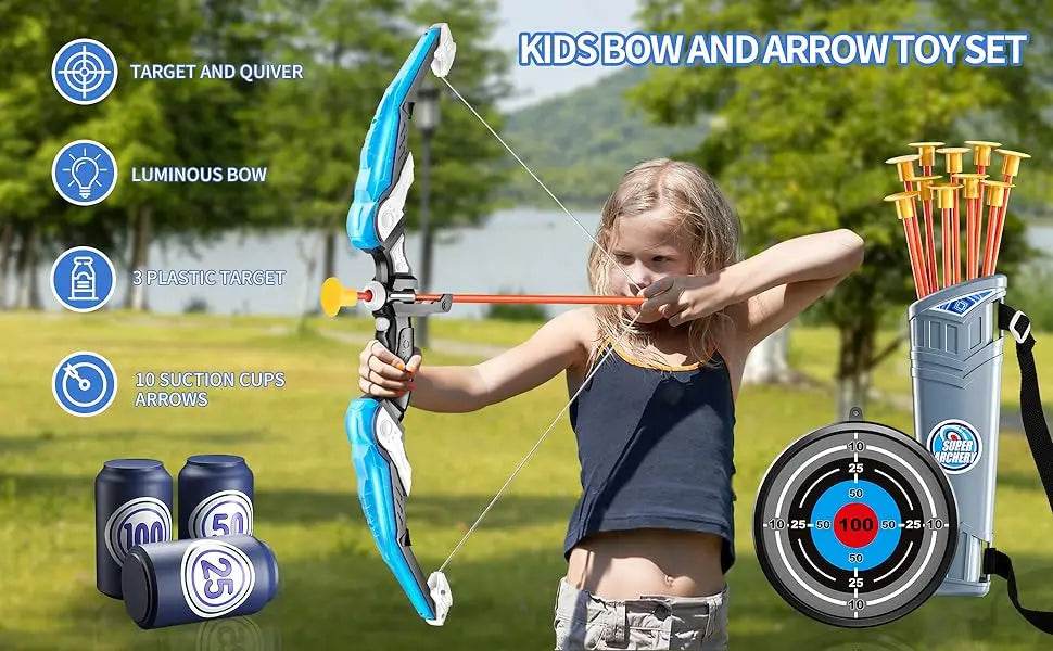 Kids Bow and Arrow Set with LED Light Up Archery Toys - ToylandEU