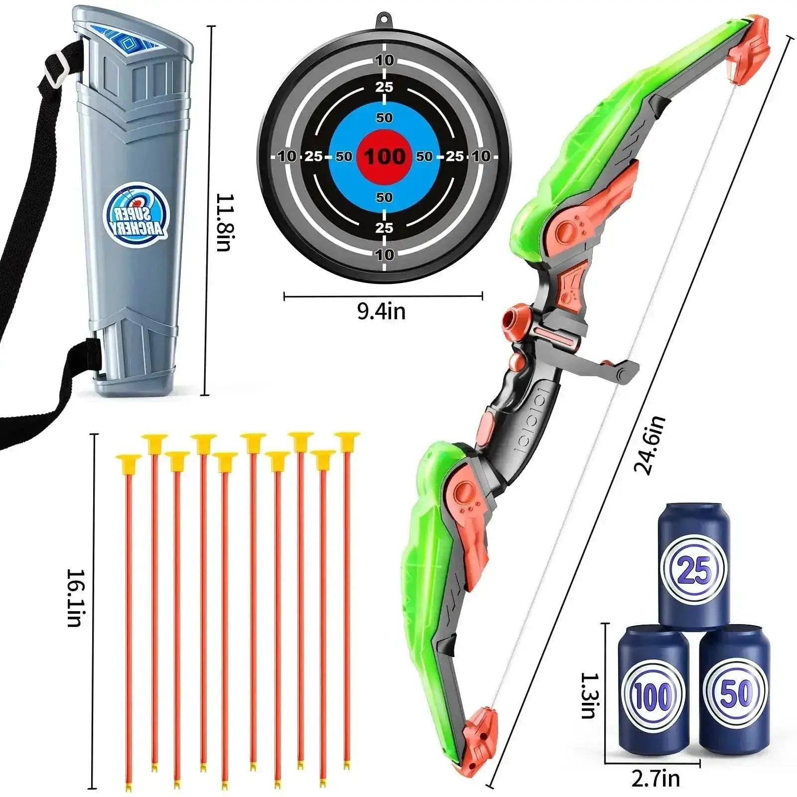  Kids Bow and Arrow Set with LED Lights and 10 Arrows -  ToylandEU™