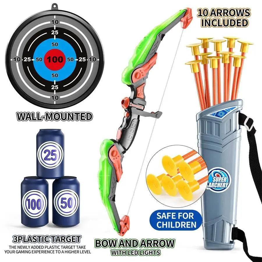  Kids Bow and Arrow Set with LED Lights and 10 Arrows -  ToylandEU™