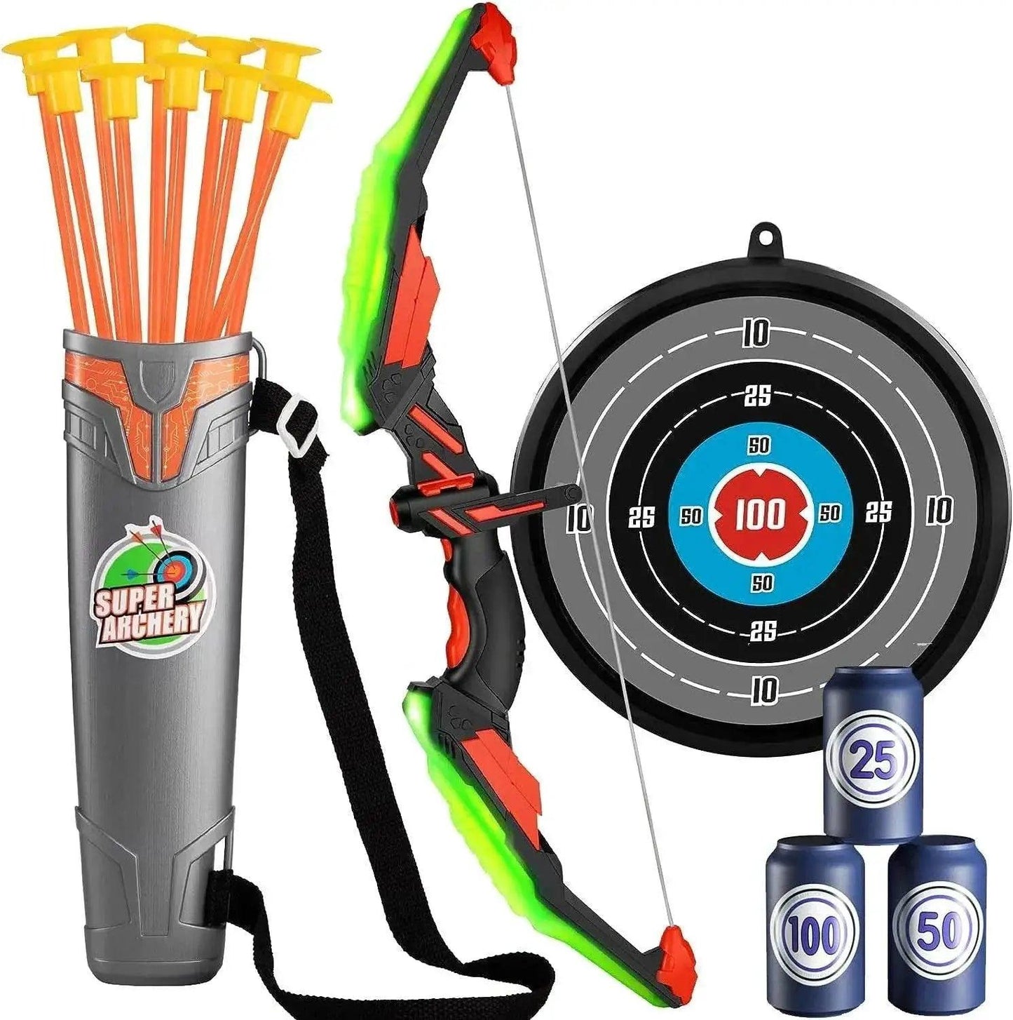  Kids Bow and Arrow Set with LED Lights and 10 Arrows -  ToylandEU™