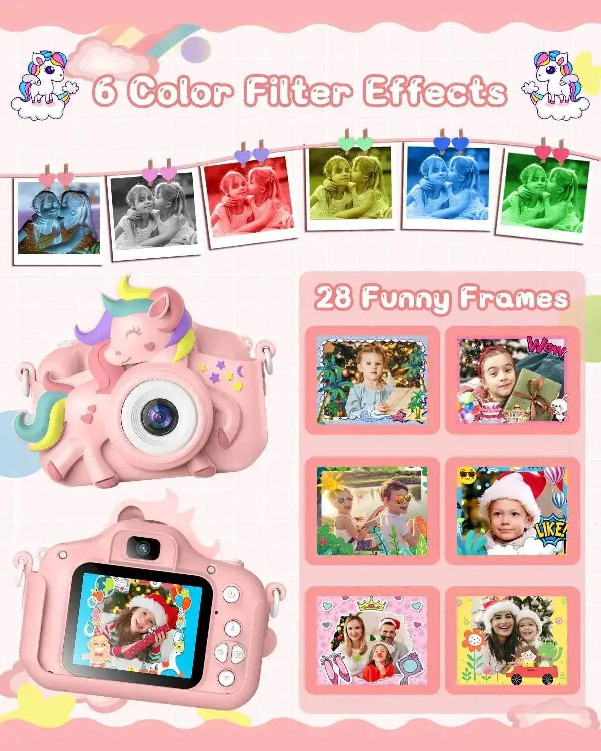 Kids Camera 2.0 20MP HD 1080P Cartoon Selfie Camera - ToylandEU
