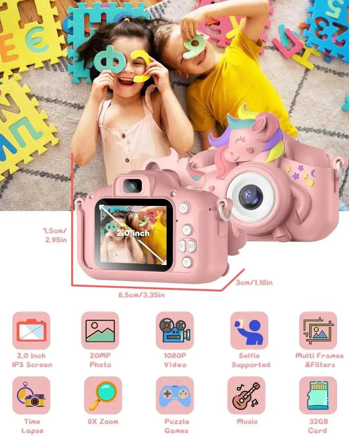  Kids Camera 2.0 20MP HD Cartoon Selfie Camera for Kids -  ToylandEU™
