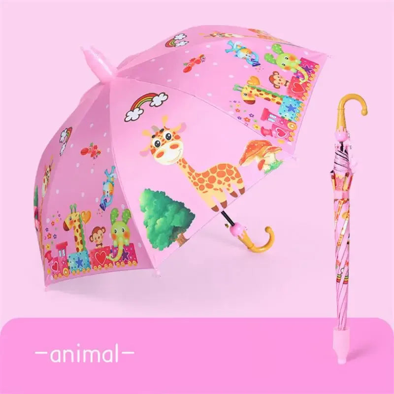 Kids Cartoon Automatic Umbrella Windproof Long Handle - ToylandEU