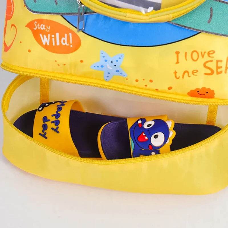 Kids Cartoon Cute Backpack Swimming Bag Waterproof Dry Wet Bag for Boys Girls Shoes Goggles Storage - ToylandEU
