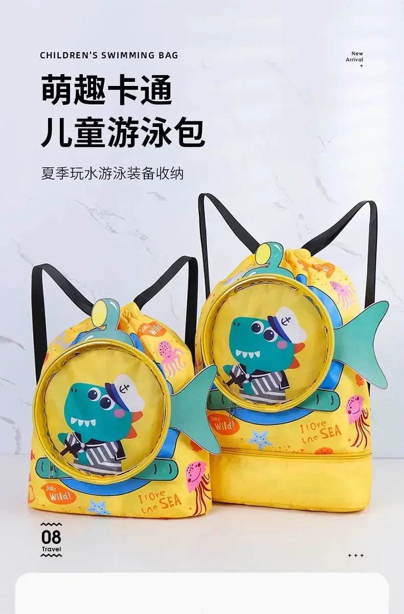 Kids Cartoon Cute Backpack Swimming Bag Waterproof Dry Wet Bag for Boys Girls Shoes Goggles Storage - ToylandEU