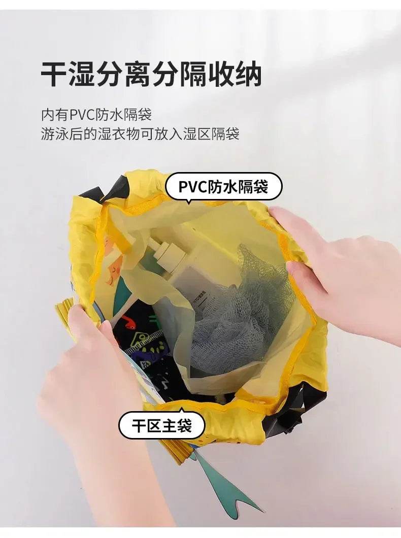 Kids Cartoon Cute Backpack Swimming Bag Waterproof Dry Wet Bag for Boys Girls Shoes Goggles Storage - ToylandEU