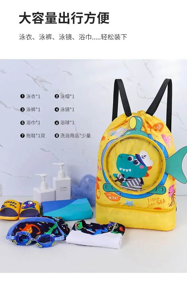 Kids Cartoon Cute Backpack Swimming Bag Waterproof Dry Wet Bag for Boys Girls Shoes Goggles Storage - ToylandEU