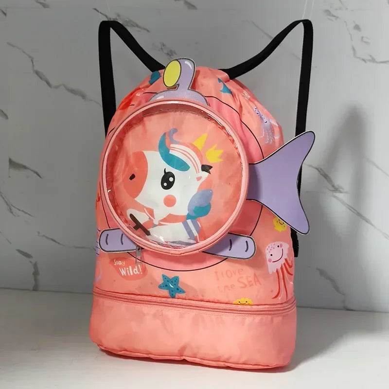 Kids Cartoon Cute Backpack Swimming Bag Waterproof Dry Wet Bag for Boys Girls Shoes Goggles Storage - ToylandEU