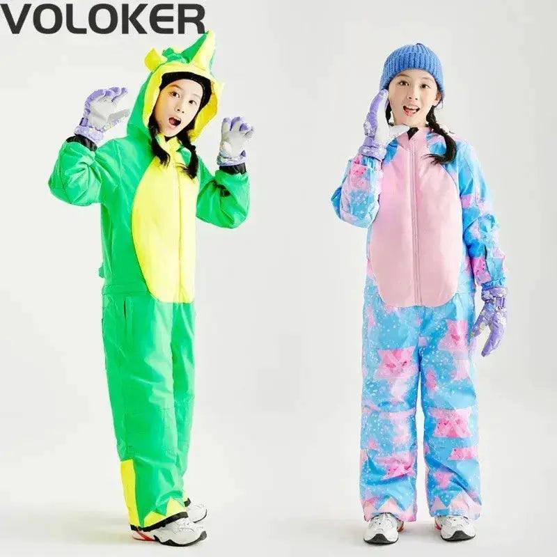  Kids Cartoon Dinosaur Ski Suit Waterproof One Piece -  ToylandEU™