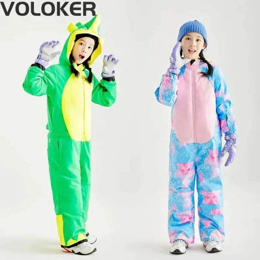  Kids Cartoon Dinosaur Ski Suit Waterproof One Piece -  ToylandEU™