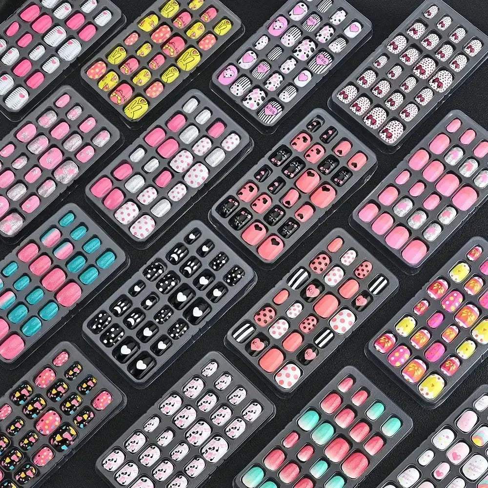 Kids Cartoon Nail Tips Set Full Coverage Colorful False Nails - ToylandEU