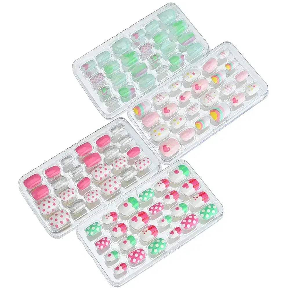 Kids Cartoon Nail Tips Set Full Coverage Colorful False Nails - ToylandEU