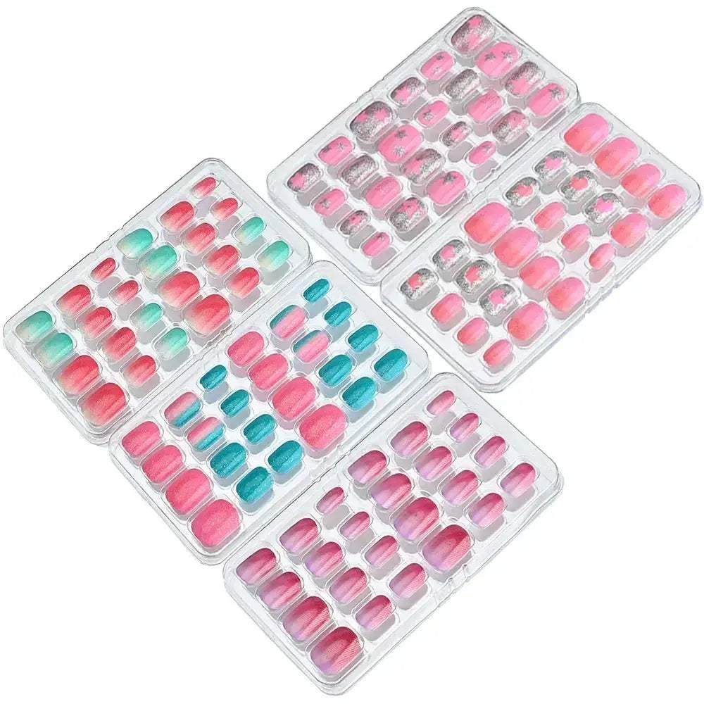 Kids Cartoon Nail Tips Set Full Coverage Colorful False Nails - ToylandEU