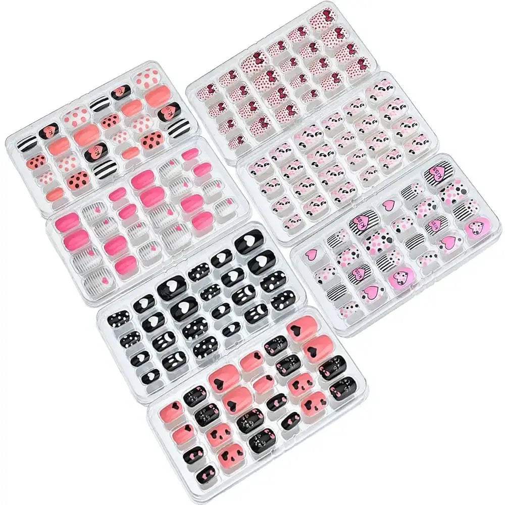 Kids Cartoon Nail Tips Set Full Coverage Colorful False Nails - ToylandEU