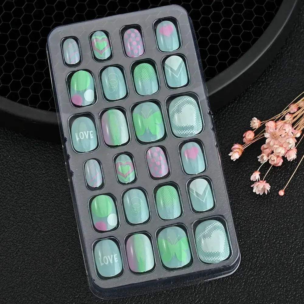 Kids Cartoon Nail Tips Set Full Coverage Colorful False Nails - ToylandEU