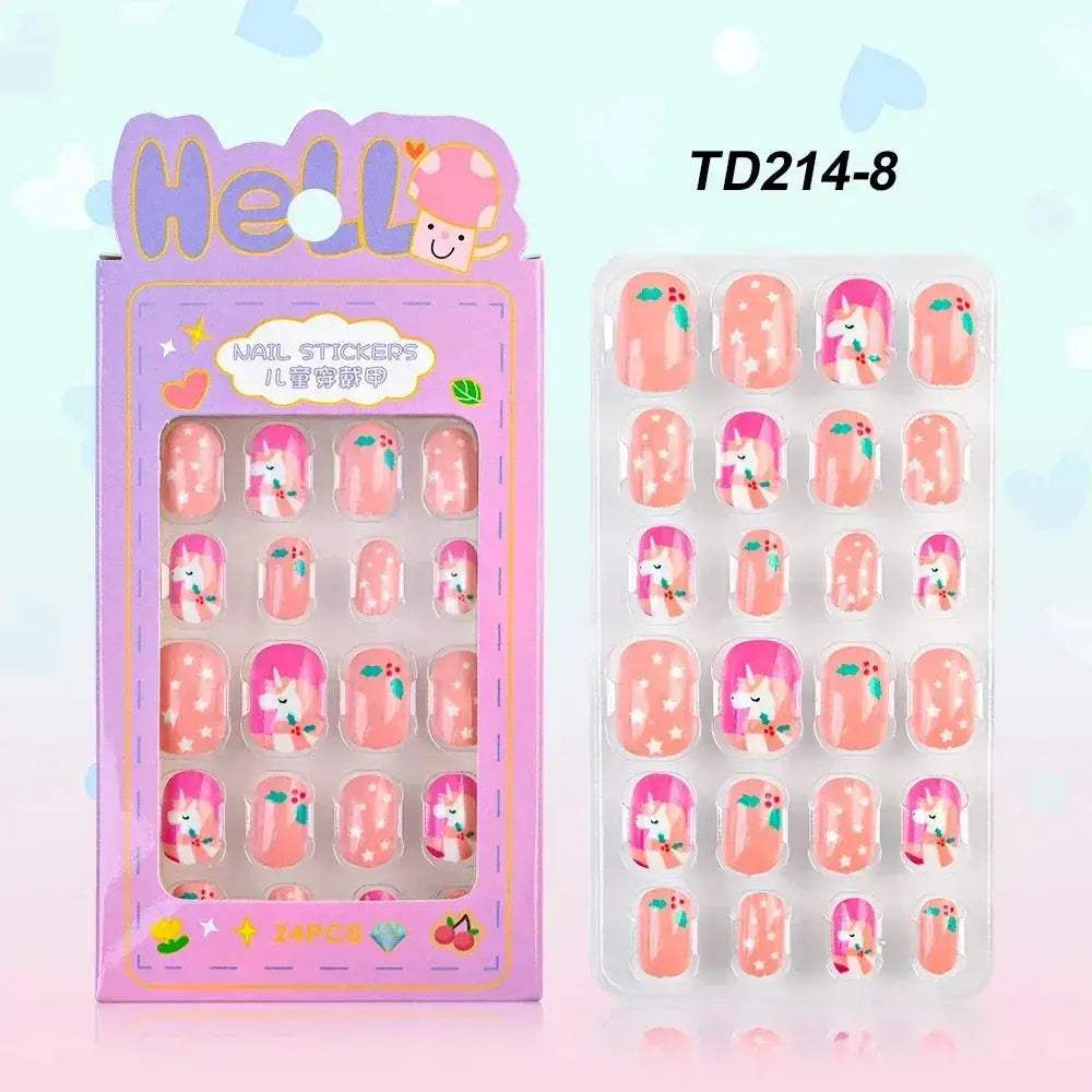 Kids Cartoon Nail Tips Set Full Coverage Colorful False Nails - ToylandEU