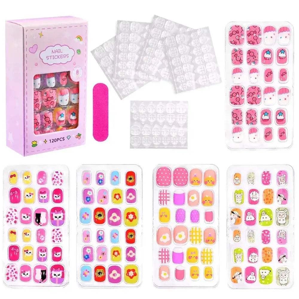 Kids Cartoon Nail Tips Set Full Coverage Colorful False Nails - ToylandEU