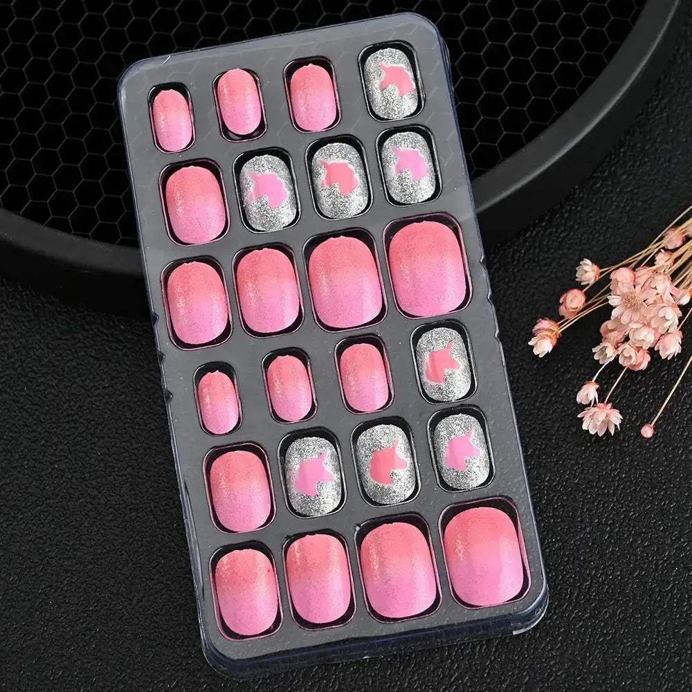 Kids Cartoon Nail Tips Set Full Coverage Colorful False Nails - ToylandEU