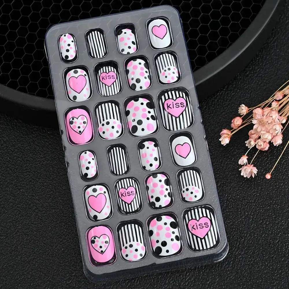 Kids Cartoon Nail Tips Set Full Coverage Colorful False Nails - ToylandEU