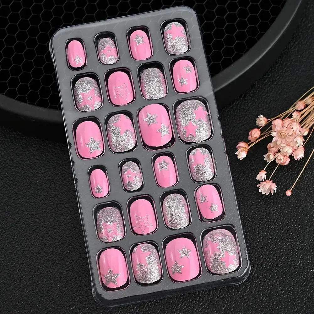 Kids Cartoon Nail Tips Set Full Coverage Colorful False Nails - ToylandEU