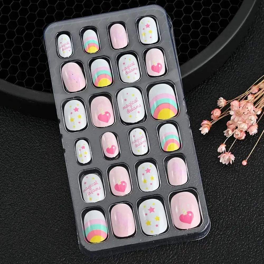 Kids Cartoon Nail Tips Set Full Coverage Colorful False Nails - ToylandEU