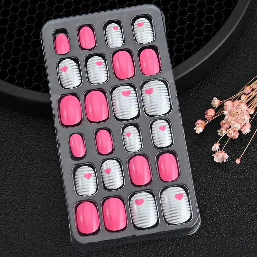 Kids Cartoon Nail Tips Set Full Coverage Colorful False Nails - ToylandEU