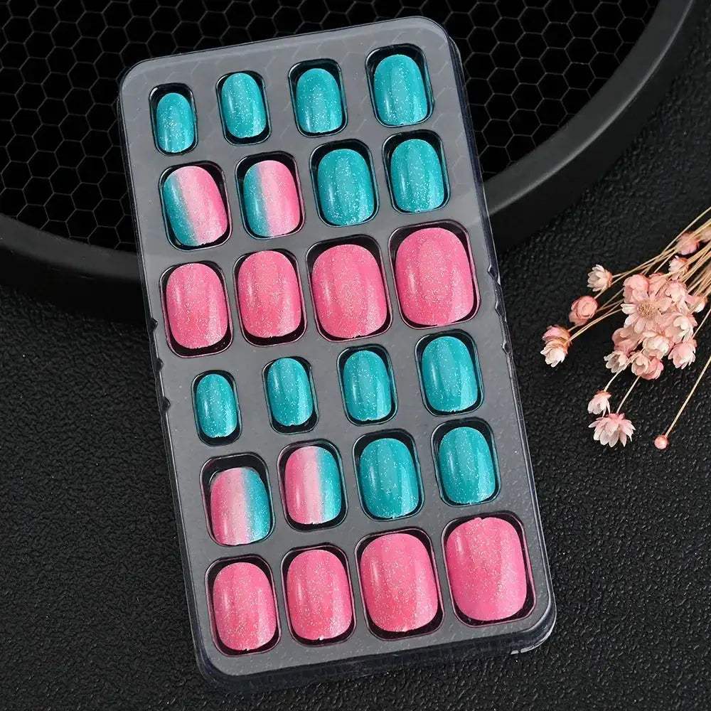 Kids Cartoon Nail Tips Set Full Coverage Colorful False Nails - ToylandEU