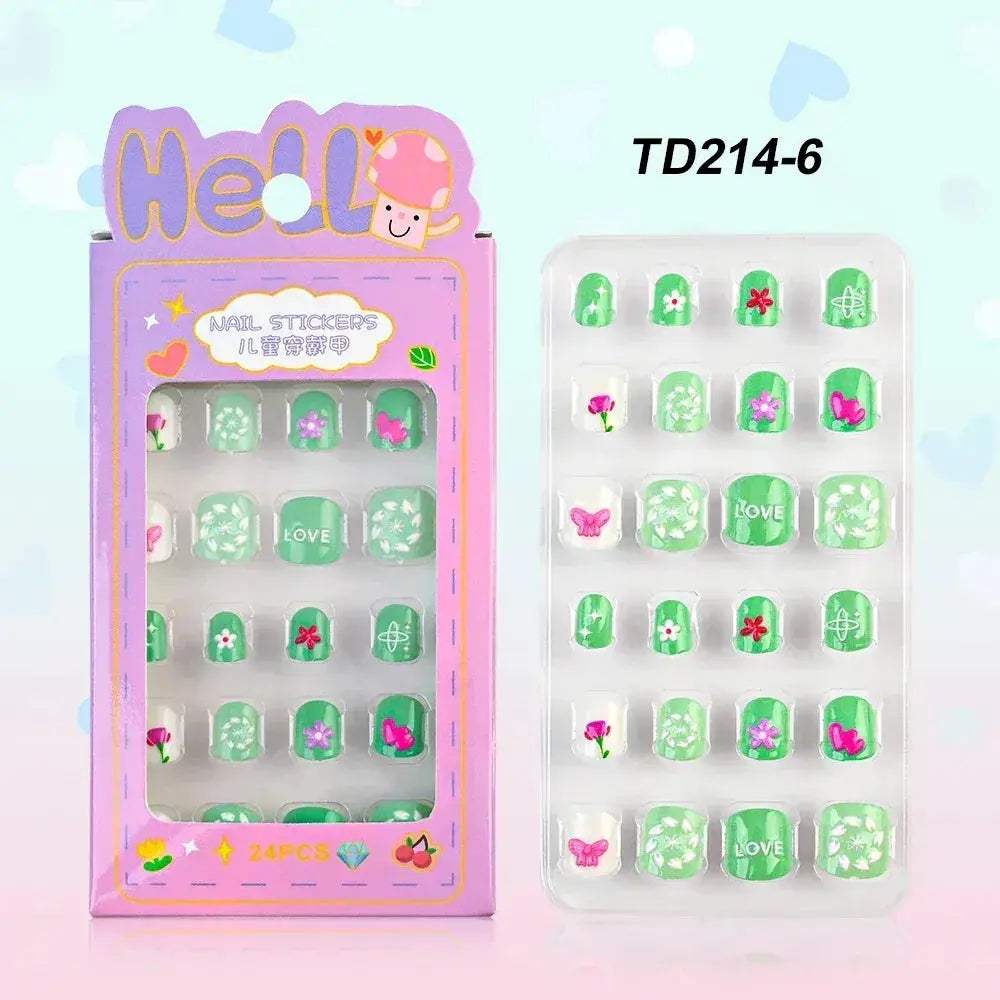 Kids Cartoon Nail Tips Set Full Coverage Colorful False Nails - ToylandEU