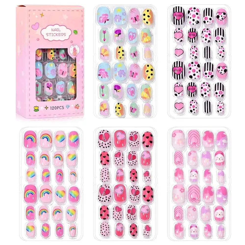Kids Cartoon Nail Tips Set Full Coverage Colorful False Nails - ToylandEU