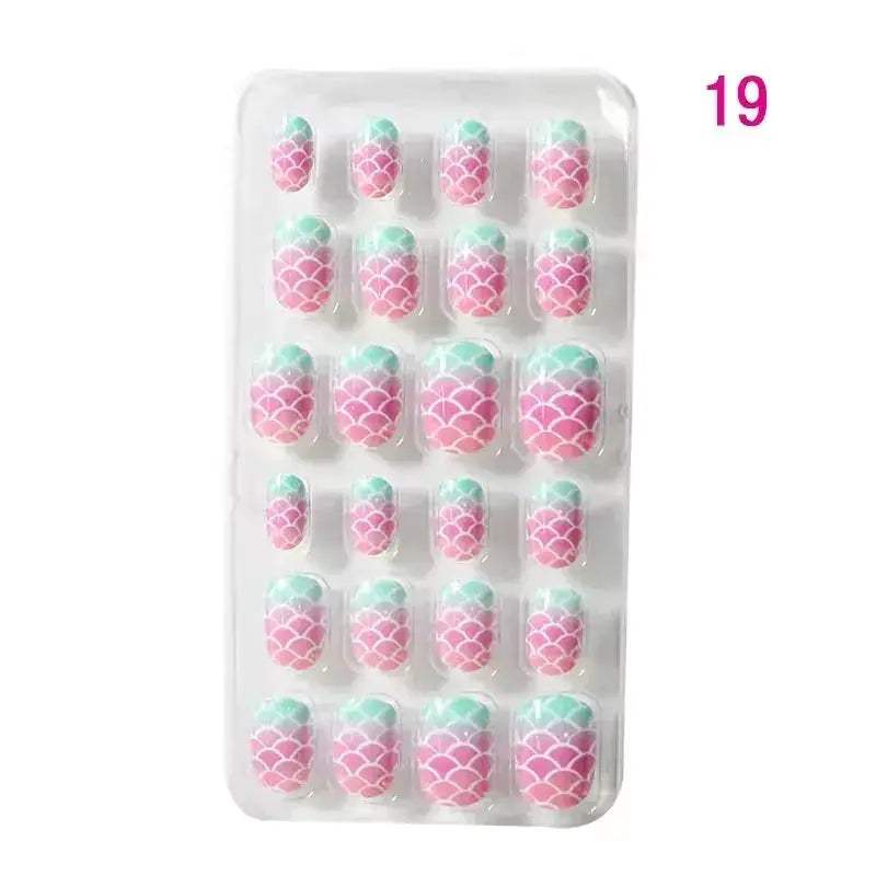 Kids Cartoon Nail Tips Set Full Coverage Colorful False Nails - ToylandEU
