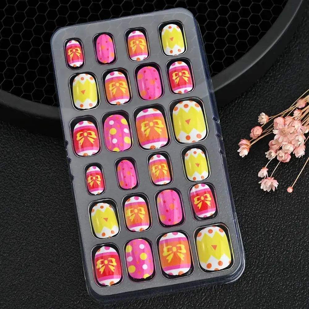 Kids Cartoon Nail Tips Set Full Coverage Colorful False Nails - ToylandEU