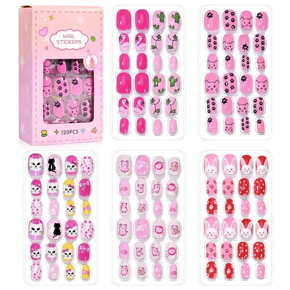  Kids Cartoon Nail Tips Set Full Coverage False Nails -  ToylandEU™