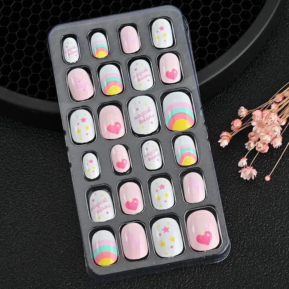  Kids Cartoon Nail Tips Set Full Coverage False Nails -  ToylandEU™