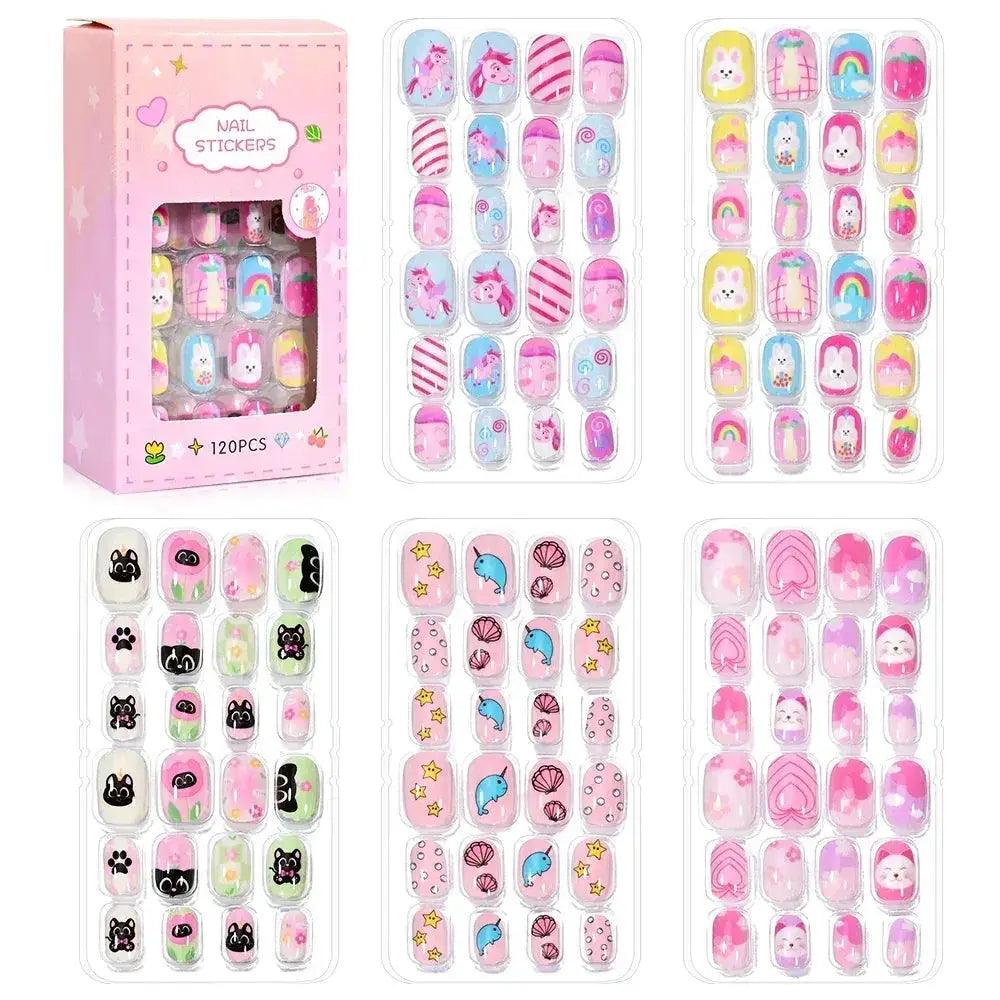  Kids Cartoon Nail Tips Set Full Coverage False Nails -  ToylandEU™