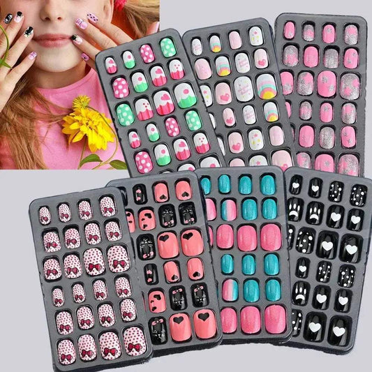  Kids Cartoon Nail Tips Set Full Coverage False Nails -  ToylandEU™