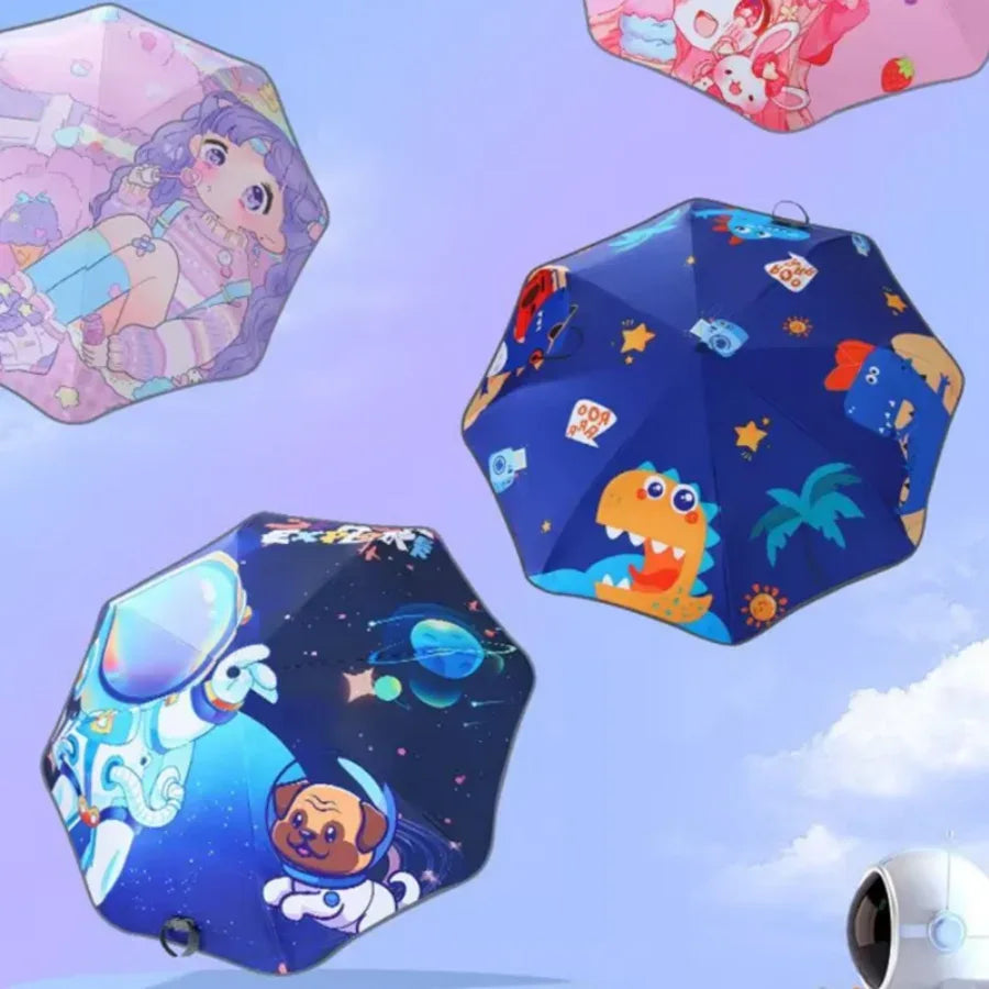 Kids Cartoon Umbrella Windproof Folding With Reflective Stripe - ToylandEU