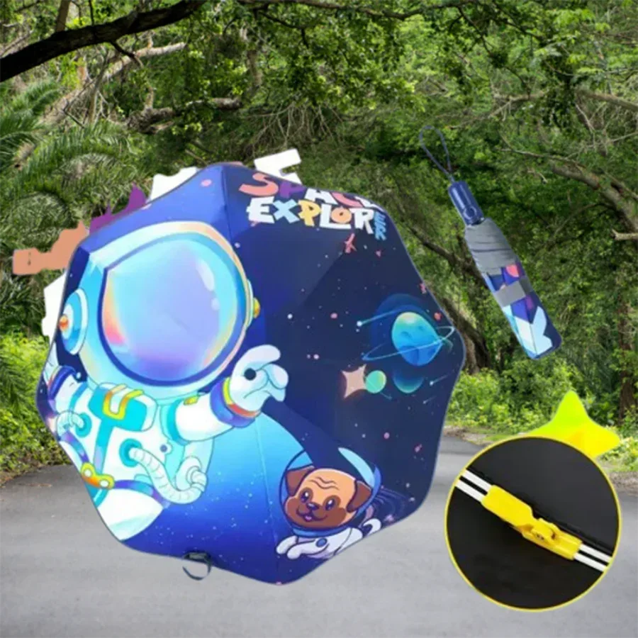Kids Cartoon Umbrella Windproof Folding With Reflective Stripe - ToylandEU
