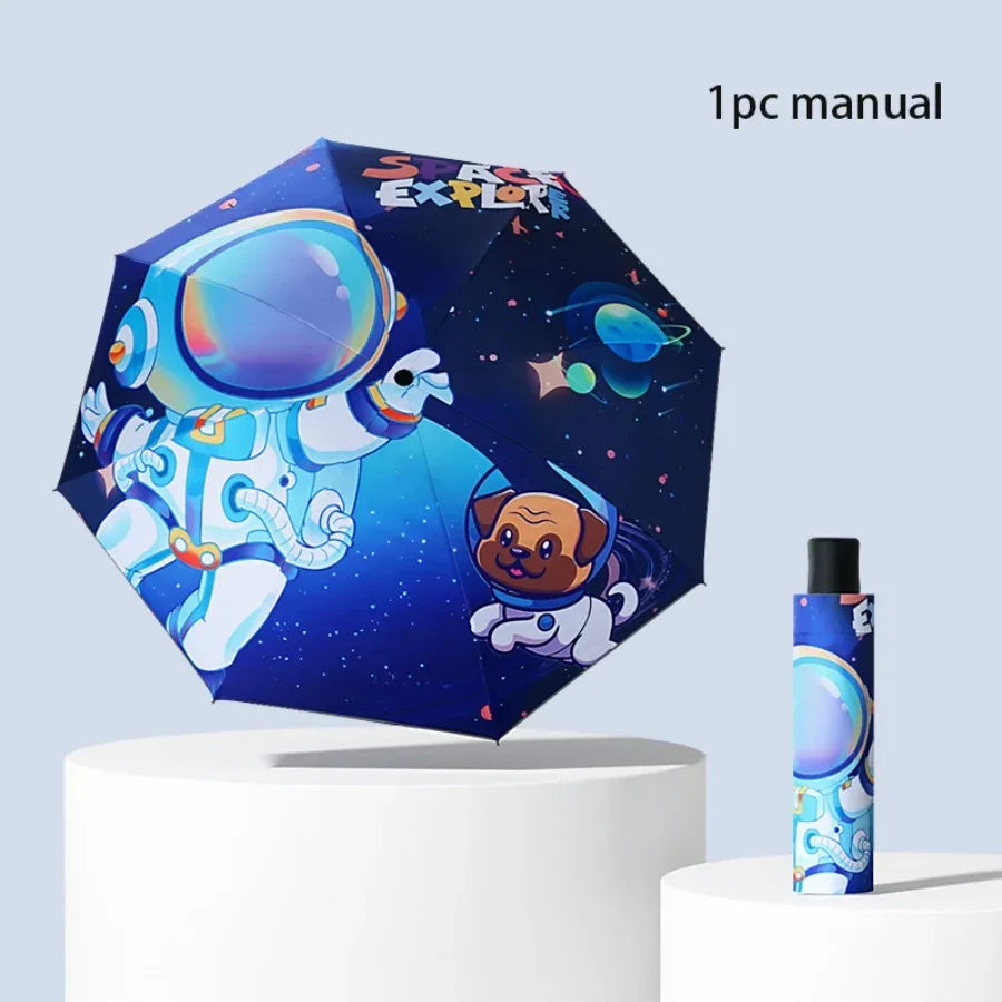 Kids Cartoon Umbrella Windproof Folding With Reflective Stripe - ToylandEU