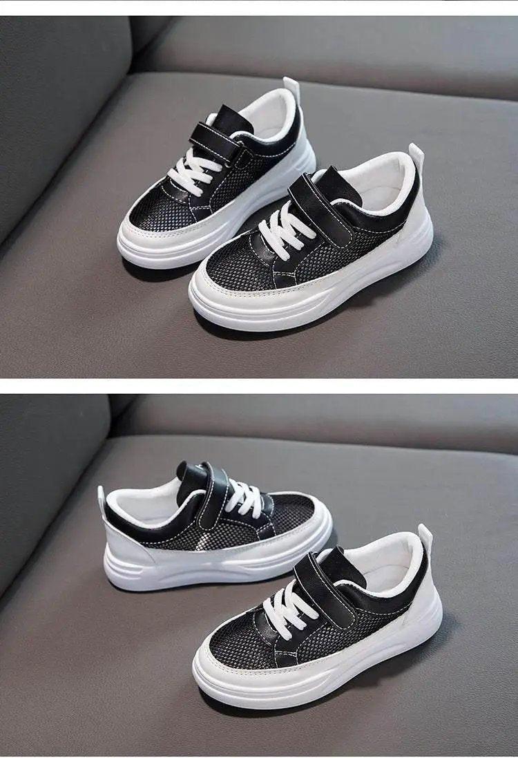  Kids Casual Sports Sneakers - Soft Leather Breathable Board Shoes for Boys and Girls in White -  ToylandEU™