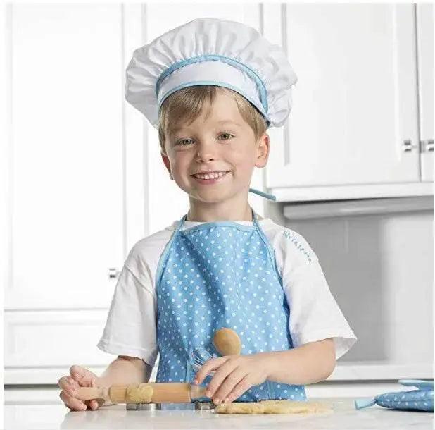  11 Piece Set Apron for Little Girls Kids Cooking Baking Set with Chef Hat Mitt and Utensils for Toddler Dress Up Chef Costume Role Play -  ToylandEU™