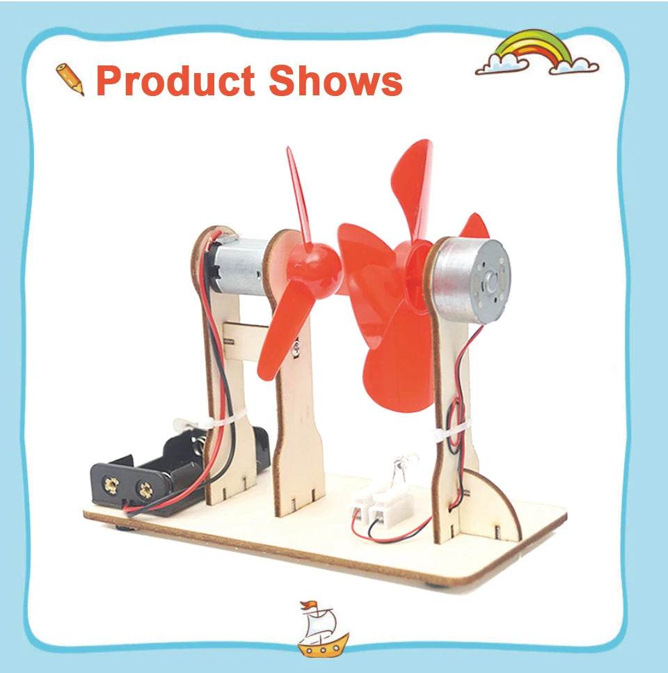 Kids Children Electrical Experiment Kit Handmade Wind Powered Toy Educational Physics Science Assembly Model Teaching Aids - ToylandEU