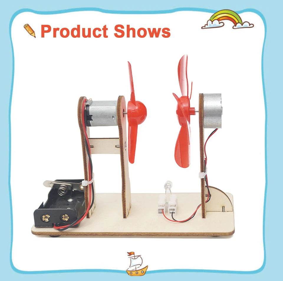 Kids Children Electrical Experiment Kit Handmade Wind Powered Toy Educational Physics Science Assembly Model Teaching Aids - ToylandEU