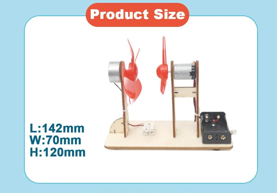 Kids Children Electrical Experiment Kit Handmade Wind Powered Toy Educational Physics Science Assembly Model Teaching Aids - ToylandEU