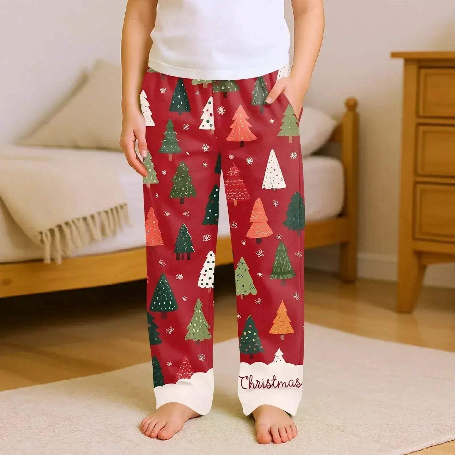 Kids Christmas Pajama Pants Loose Fit Cozy Cartoon Print - ToylandEU