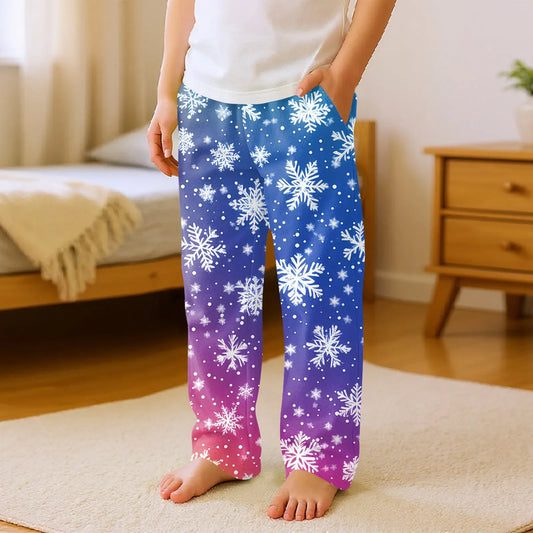 Kids Christmas Pajama Pants With Cartoon Print For Cozy Nights - ToylandEU
